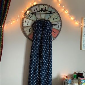 Halter top, high-low polka dot dress